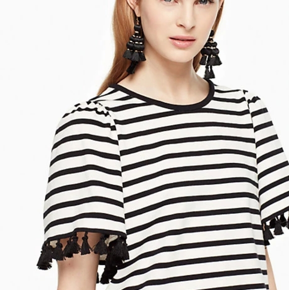 Kate Spade Stripe Flutter Sleeve Top - Picture 3 of 6